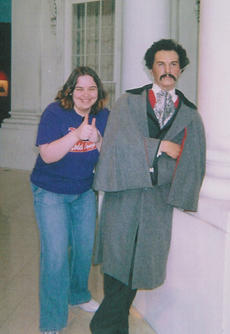 Kait + Creepy John Wilkes Booth (sorry, these are scanned in from Early Internet Days and we don't know where the originals are to re-scan)